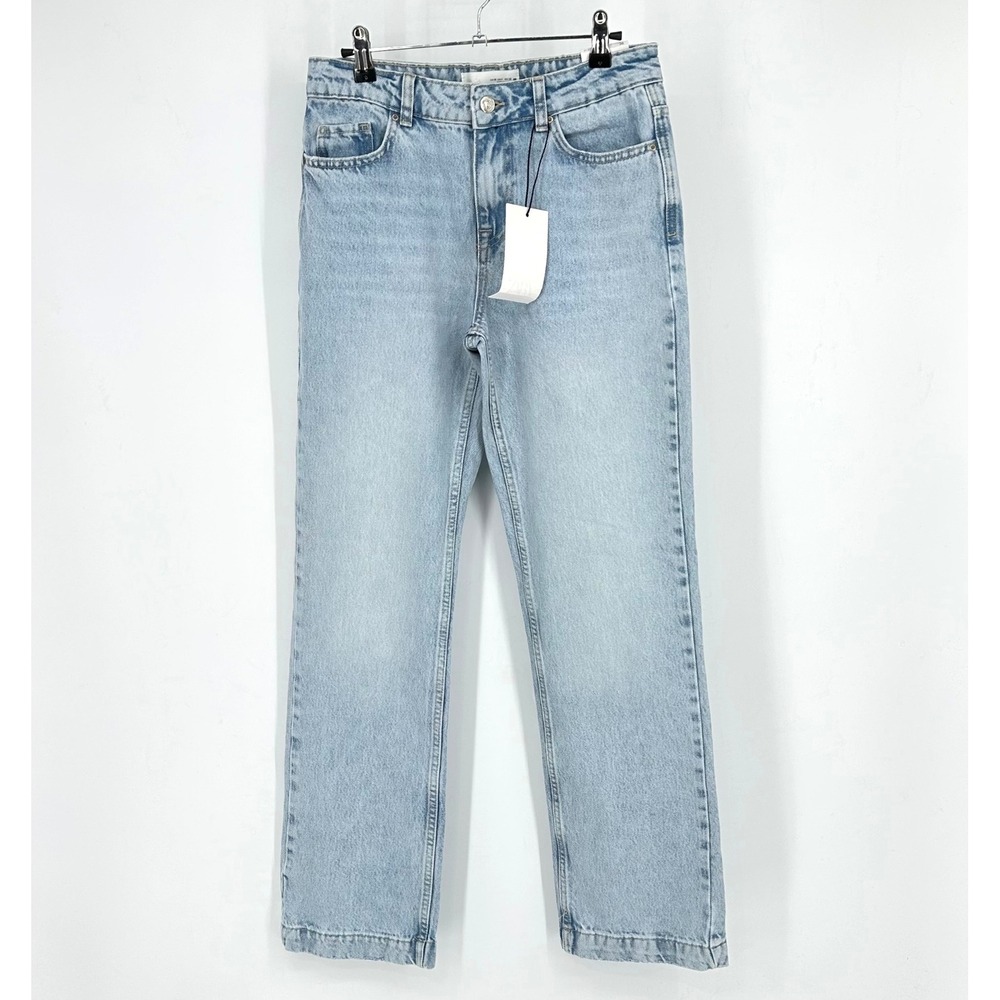 NWT‎ ZARA The Mid Rise Full Length Jeans Light Wash Denim Women US 4 EUR 36